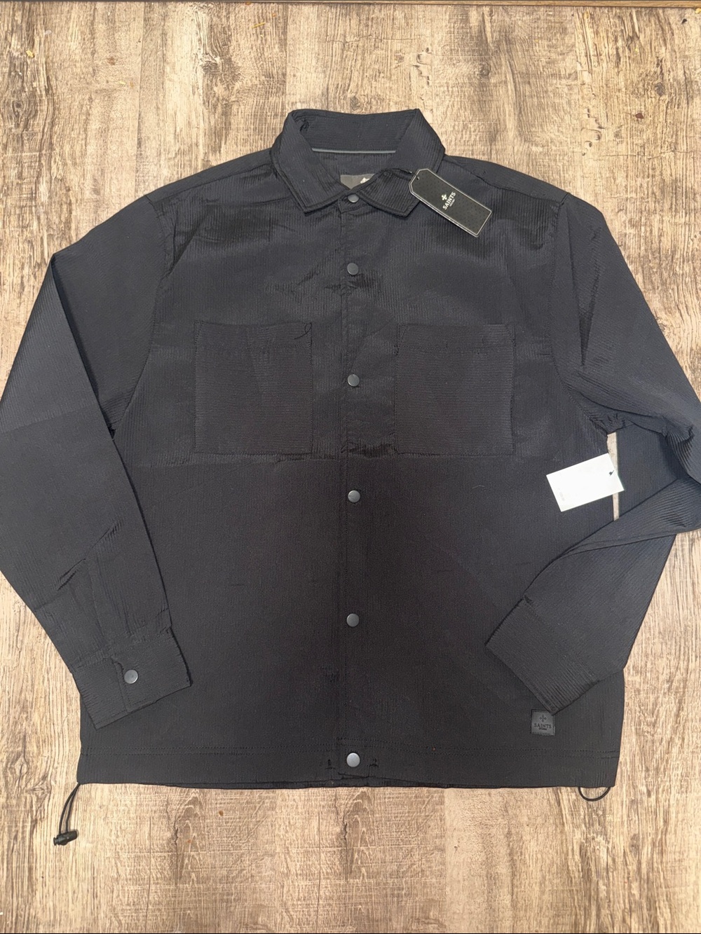 All Saints Black Button-Up Long Sleeve Shirt